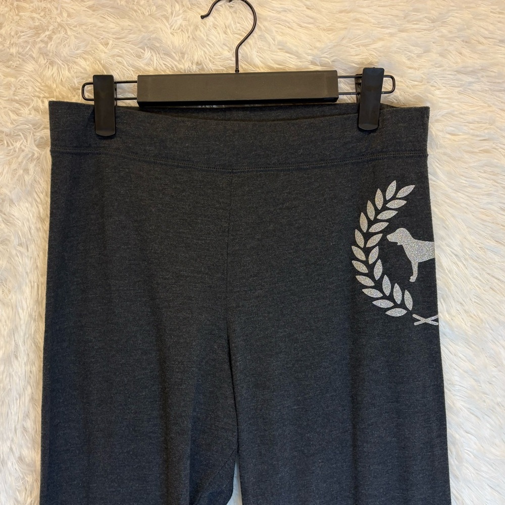 PINK Victoria's Secret Glitter Dog Charcoal Leggings | Size Large ✨🩶🐶 - Picture 6 of 17